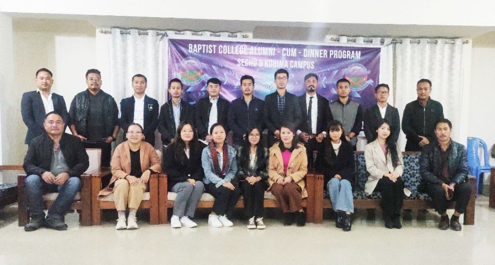 The 2nd Baptist College Alumni meet cum dinner programme was convened at Baptist College Kohima on October 26. A new Alumni Association team was elected for the tenure 2022-2024 with Hika S Chishi as President, Tokibo N Wotsa as Vice President,  Larito H Yimchunger and Noami Kent as Secretary and the Assistant Secretary respectively, Imisangla Pongen as Information & Correspondence Secretary.